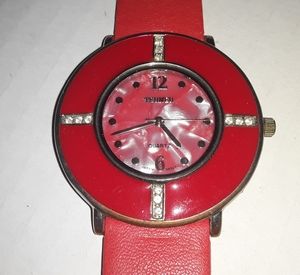 Bijoux Terner Red Watch w/CZ accents